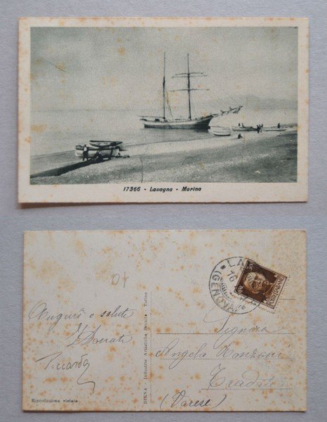 Cartolina / postcard Lavagna (Genova) - Marina. 1929