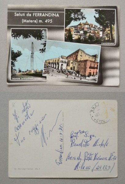 Cartolina / postcard Saluti da FERRANDINA (Matera) 1971