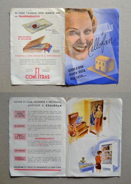 Depliant "IL CELLOFAN - Confitras - Milano" Anni'40