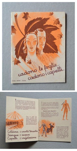 Depliant Caduta dei capelli: IGIENATORE CAPELLOGEN - CADEX Milano. 1936