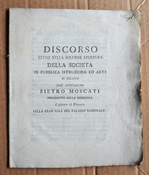 Discorso letto nella solenne apertura della Società di Pubblica Istruzione …