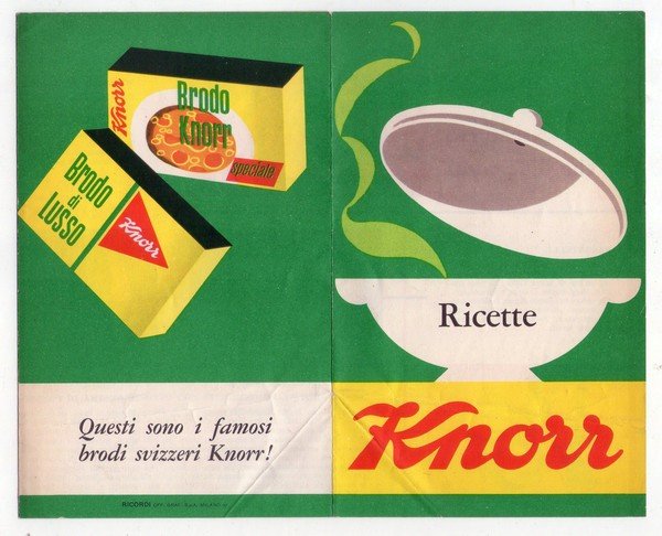 Brochure Ricette KNORR. Officine Grafiche RICORDI - Milano