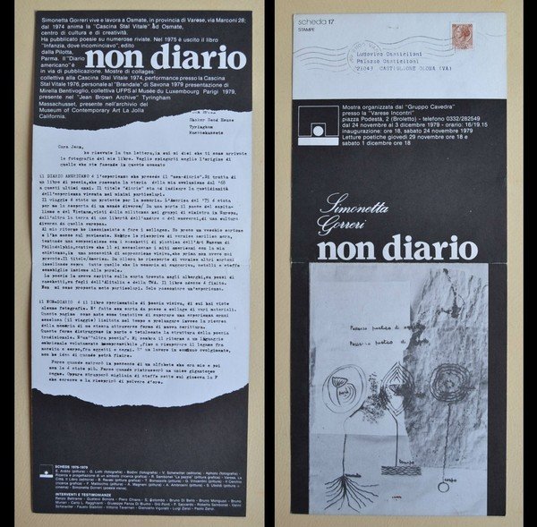 Invito mostra SIMONETTA GORRERI "non diario". Organizzatadal "Gruppo Cavedra" presso …