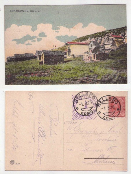 Cartolina/postcard Alpe Tedoldo (Lecco) 1920