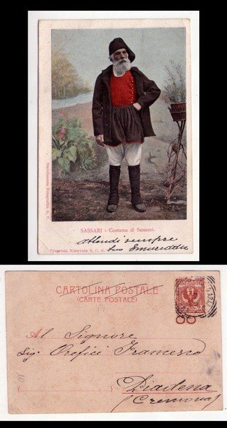 Cartolina/postcard SASSARI - Costume di Sennori. 1905