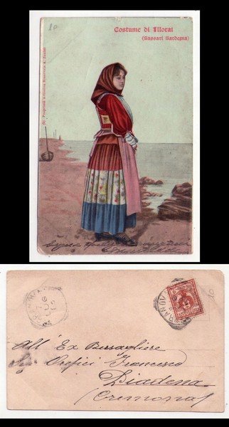 Cartolina/postcard Costume di Illorai (Sassari Sardegna) 1905