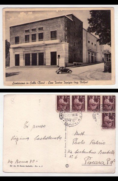 Cartolina/postcard Santeramo in Colle (Bari) - Cine Teatro Japigia. 1951