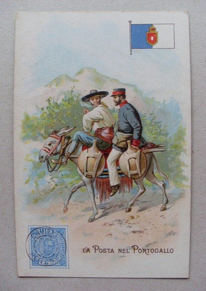 Cartolina/postcard "La Posta nel PORTOGALLO" Lysoform - Achille Brioschi & …