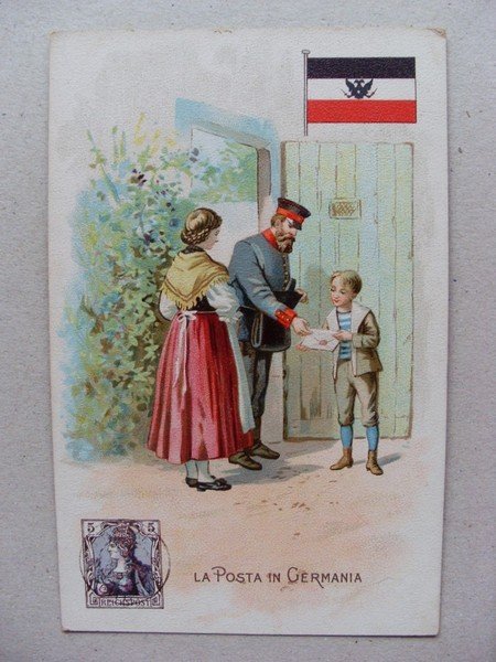 Cartolina/postcard "La Posta in GERMANIA" Lysoform - Achille Brioschi & …