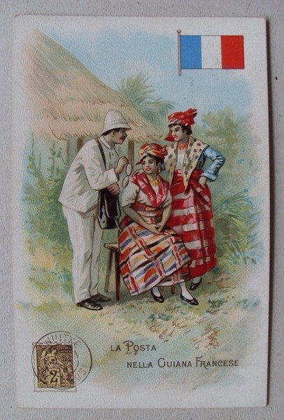 Cartolina/postcard "La Posta nella GUIANA FRANCESE" Lysoform - Achille Brioschi …
