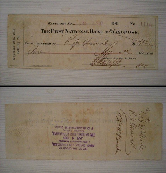 Cambiale/promissory note COCA COLA - First National Bank Waycross (Georgia) …