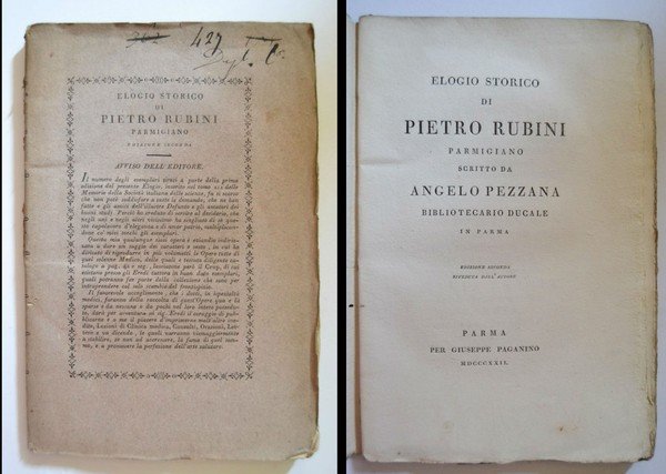 Elogio storico di Pietro Rubini Parmigiano scritto da Angelo Pezzana …