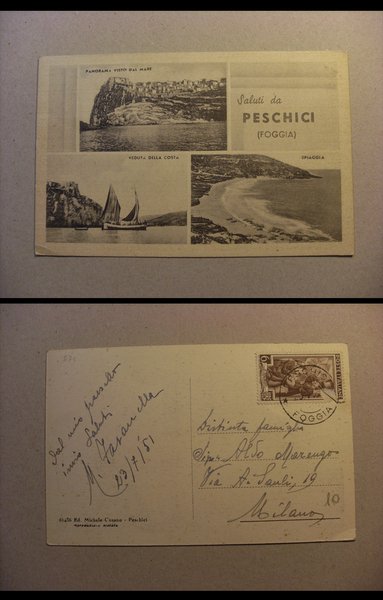 Cartolina manoscritta e firmata Galileo Parisini (scultore) 1919 - VITERBO …