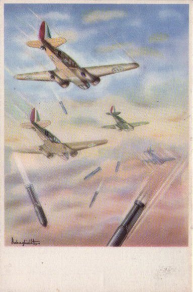 Cartolina Militare Aeroplano Caproni 3/2bis S.A.Milano - Telegrammi Aerocaproni ill.Rebagliali …