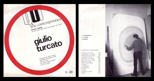 Brochure mostra n.28 GIULIO TURCATO. Galleria Editalia Arte Contemporanea. 16 …