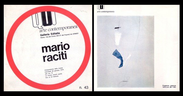 *Invito MARIO RACITI - Arte Contemporanea Galleria Editalia ROMA n.43. …
