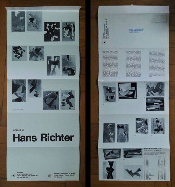 Invito Omaggio a: HANS RICHTER. Vismara Arte Contemporanea Milano. 1978