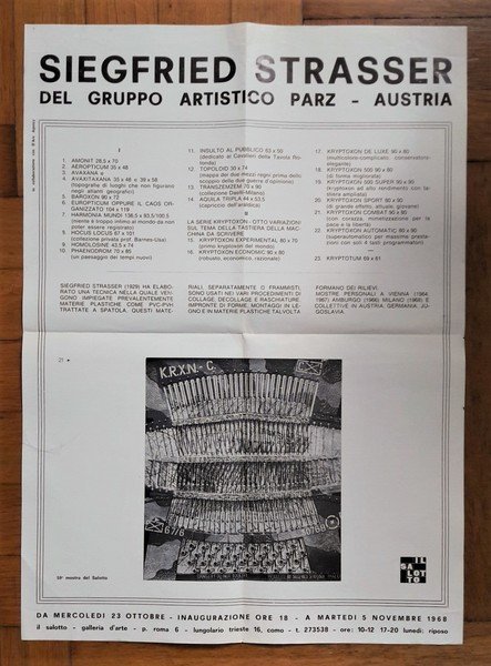 Manifesto mostra 59° SIEGFRIED STRASSER del Gruppo Artistico Parz - …