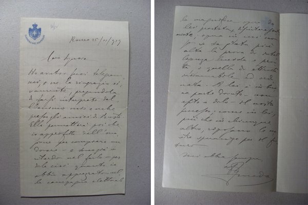 Lettera manoscritta e firmata FILIPPO MEDA. Carta intestata Camera dei …