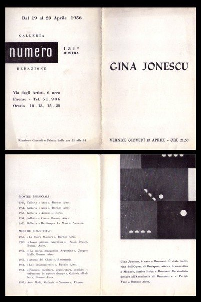 Brochure 151° mostra GINA JONESCU. Galleria Numero - Firenze dal …