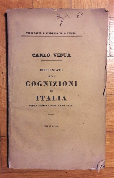 Dello stato delle Cognizioni in Italia. Discorso del Conte Carlo …