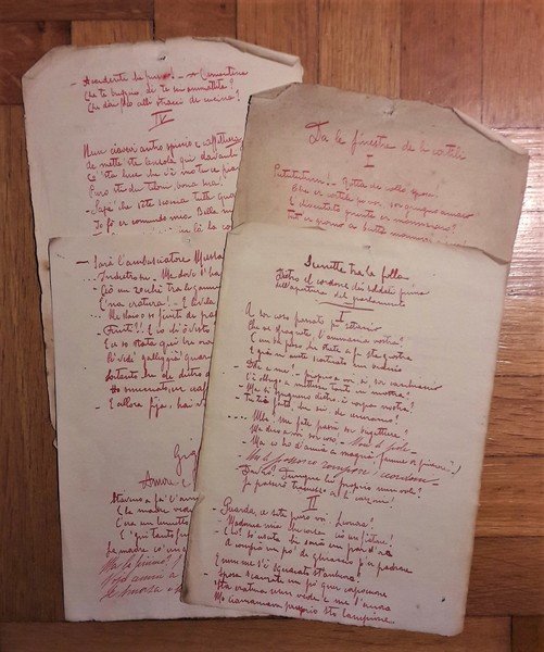 Testi manoscritti e firmati da Giggi Pizzirani (Da le finestre …