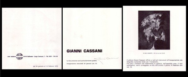 Brochure GIANNI CASSANI (con firma originale). galleria Centro Arte Moderna …