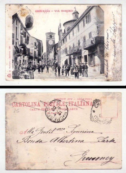 Cartolina/postcard CHIVASSO (Torino) - Via Torino. 1902