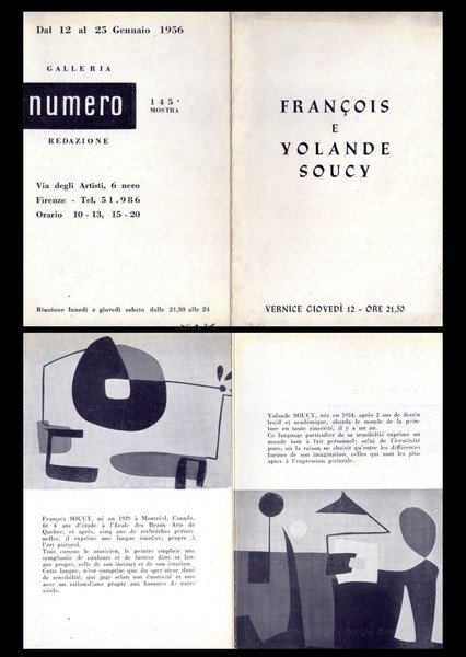 Brochure 145° mostra Francois e Yolande Soucy. Galleria NUMERO - …