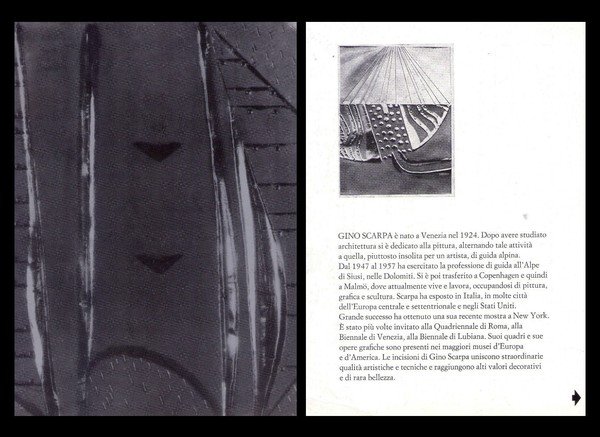 *Brochure mostra GINO SCARPA - Galleria M'Arte, 2RC e Marlborough …