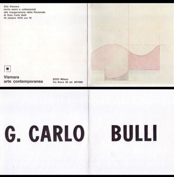 Brochure mostra GIAN CARLO BULLI. Vismara arte contemporanea - Milano …