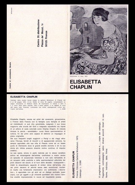 Cedola per richiedere Catalogo mostra ELISABETTA CHAPLIN. Galleria Michelucci Firenze …