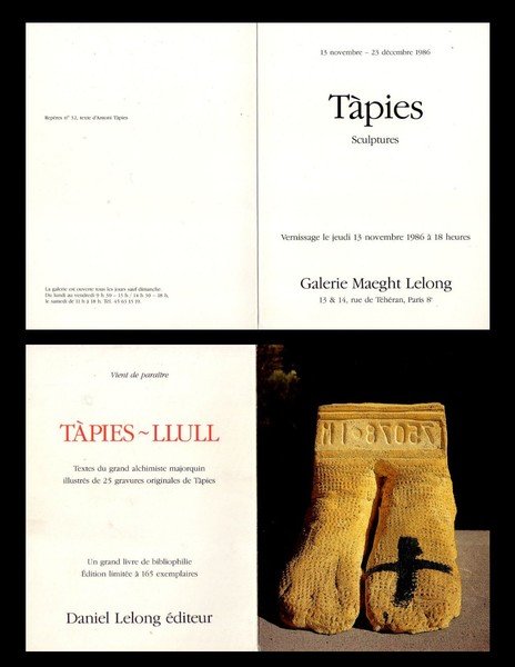 Brochure mostra Antoni Tàpies - Sculptures. Galerie Maeght Lelong Paris. …