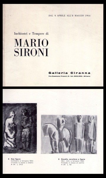 Catalogo mostra Inchiostri e Tempere di MARIO SIRONI. Galleria Ciranna …