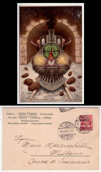 Cartolina/postcard Prosit Neujahr! - Buon Anno! 1902