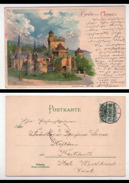 Cartolina/postcard Gruss aus Cassel - Kassel. 1898