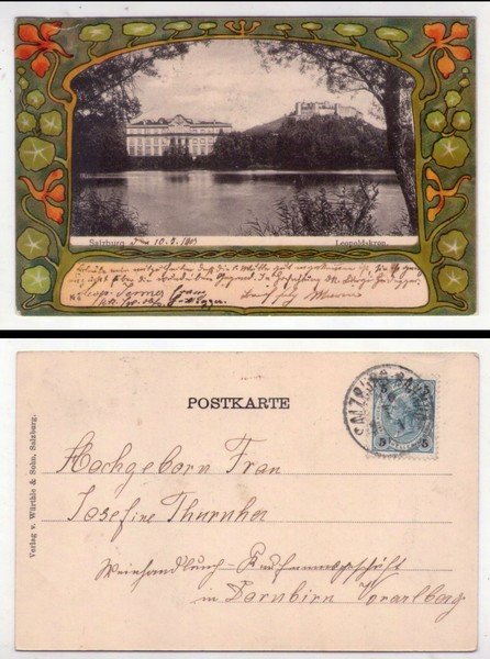 Cartolina/postcard Salzburg - Salisburgo. Leopoldskron. 1903