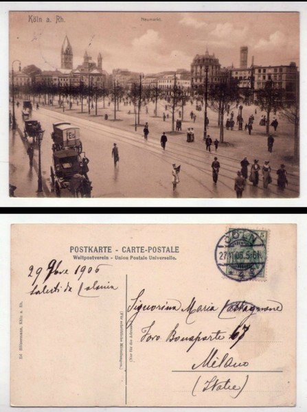 Cartolina/postcard Köln a. Rh. - Colonia. Neumarkt. 1906