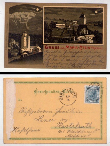 Cartolina/postcard Gruss aus Maria-Stein bt Kufstein.