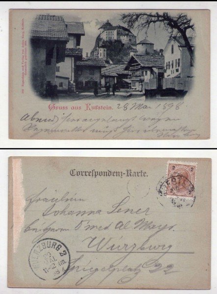 Cartolina/postcard Gruss aus Kufstein. 1898