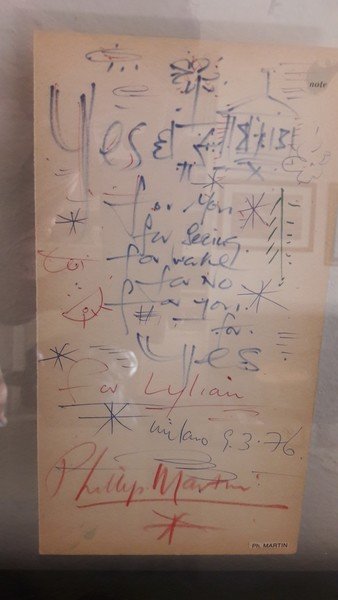 PHILLIP MARTIN disegno a pastello con poesia visiva. 1976