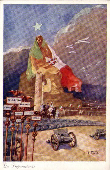 Cartolina Militare Propaganda dell'Esercito LA PREPARAZIONE 1915 ill.T.Monestier
