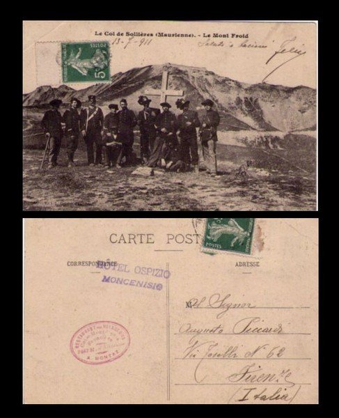 Cartolina Militare Guardie di Frontiera FRANCE/ITALIA - Le Col de …