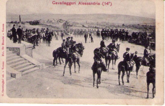 Cartolina Militare 14°Reggimento - Cavalleggeri Alessandria Primi'900
