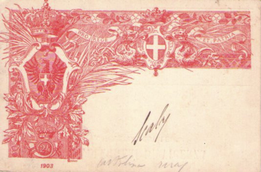 Cartolina Militare 24°Reggimento CAVALLEGGERI VICENZA 1903