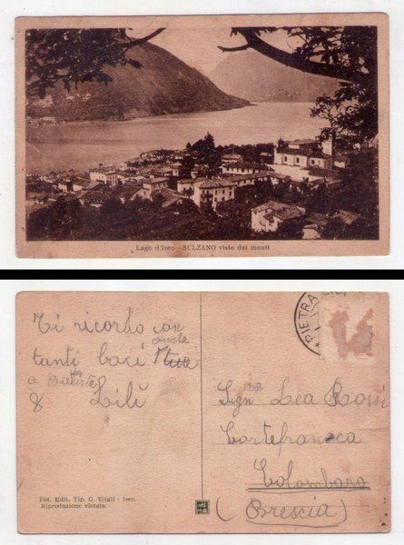 Cartolina/postcard Lago d'Iseo - SULZANO (Brescia) Visto dai monti.