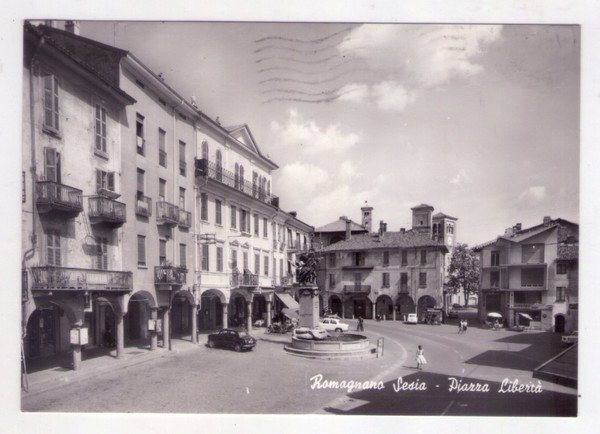 Cartolina/postcard Romagnano Sesia (Novara) - Piazza Libertà. 1966