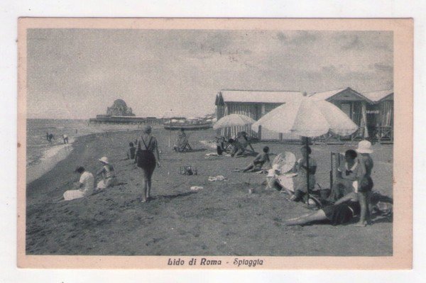 Cartolina/postcard Lido di Roma (Ostia) - Spiaggia. 1936