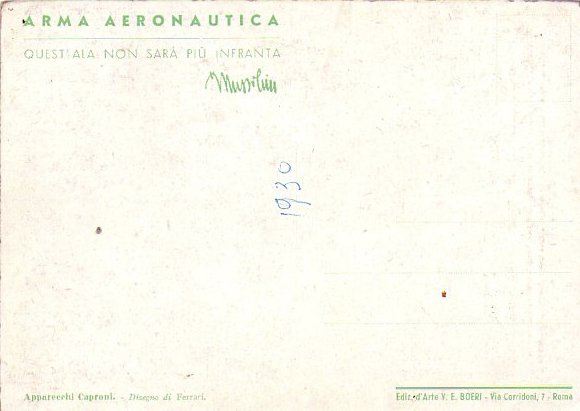 Cartolina Militare ARMA AERONAUTICA - Apparecchi Caproni ill.Ferrari 1930 (Mussolini/Fascismo)