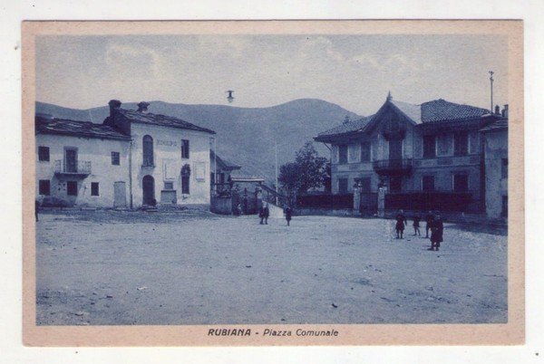 Cartolina/postcard Rubiana (Torino) Piazza Comunale. 1941